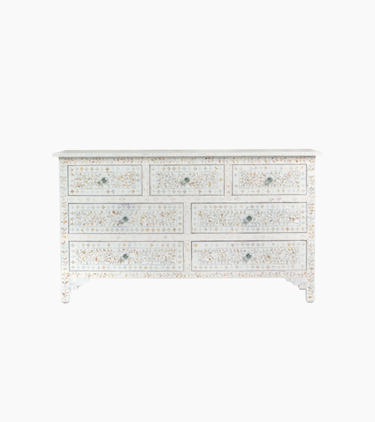 Iris Chest of Drawers - White Mother of Pearl Inlay