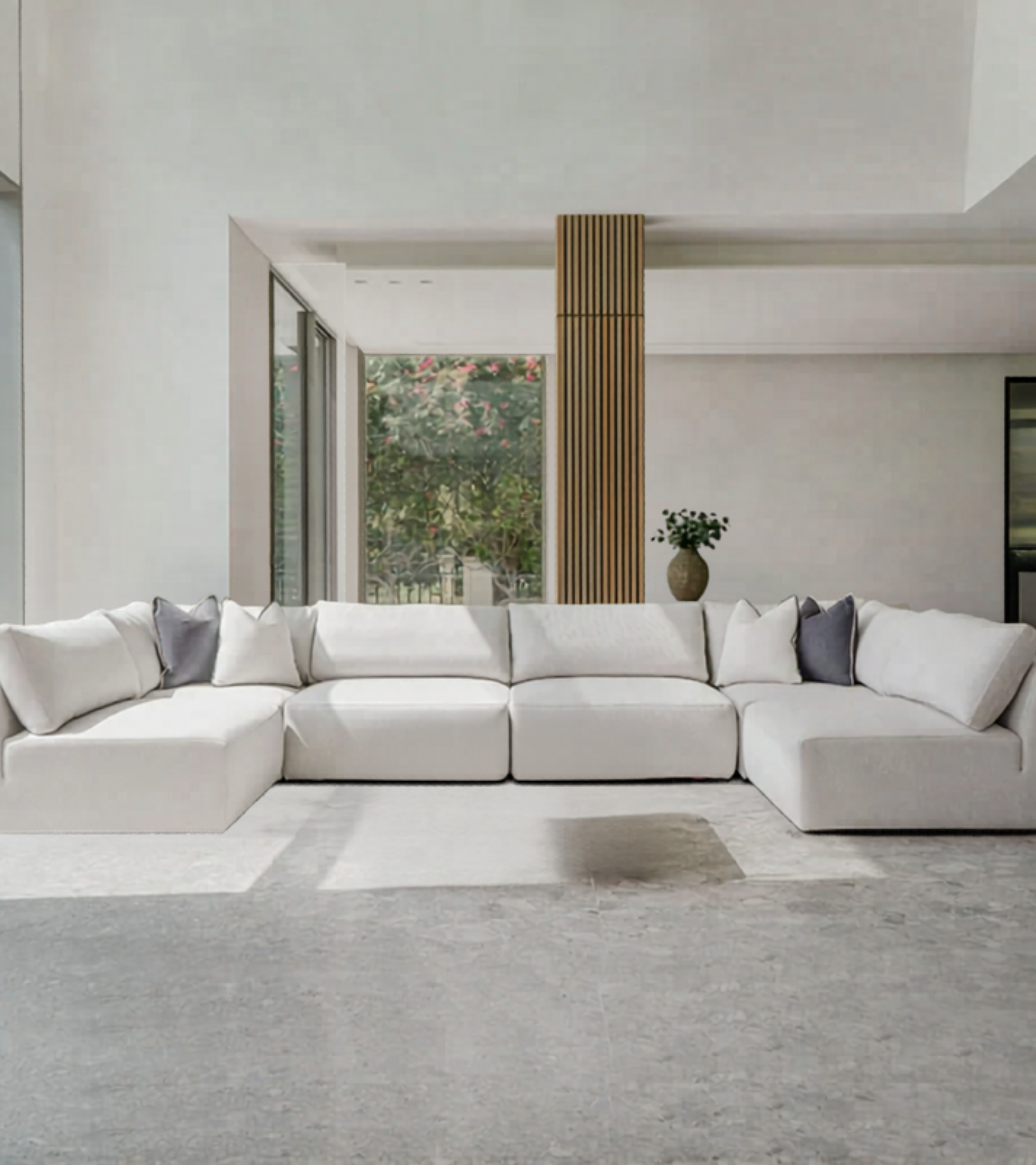 Ashley 6-Piece U-Shape Sofa with Ottoman