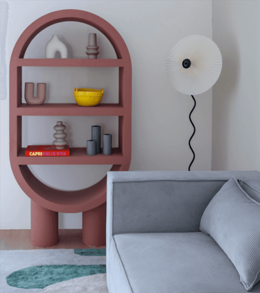 Eggy Shelving Unit - Plaster Finish