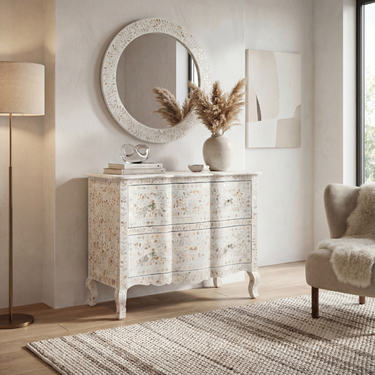 Caprera Chest of Drawers - White Mother of Pearl