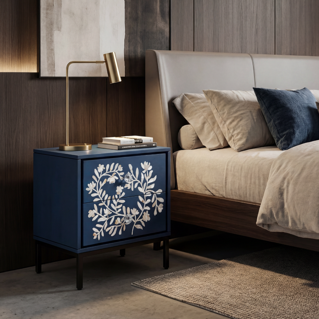 Luna Side Drawers - Blue Bone Inlay