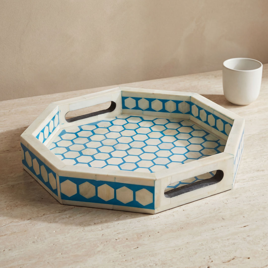 Vaan Tray - Blue Bone Inlay