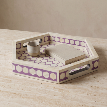 Vaan Tray - Purple Bone Inlay